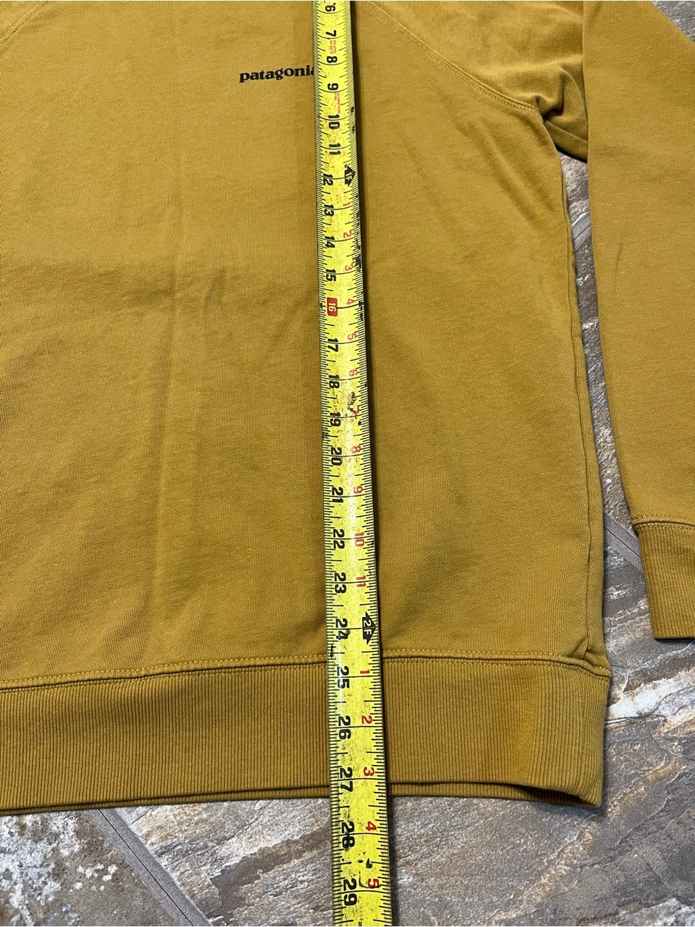 Patagonia P-6 Logo Uprisal Crew Sweatshirt Yellow Organic Cotton Mens Medium - Picture 6 of 6